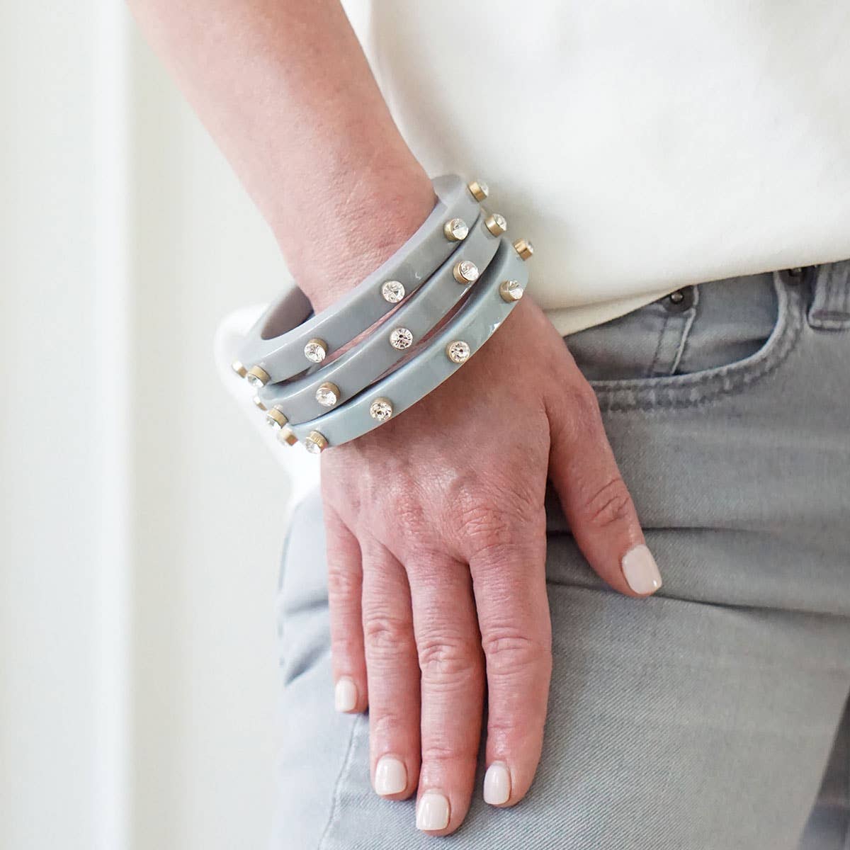 Renee Resin and Rhinestone Bangle