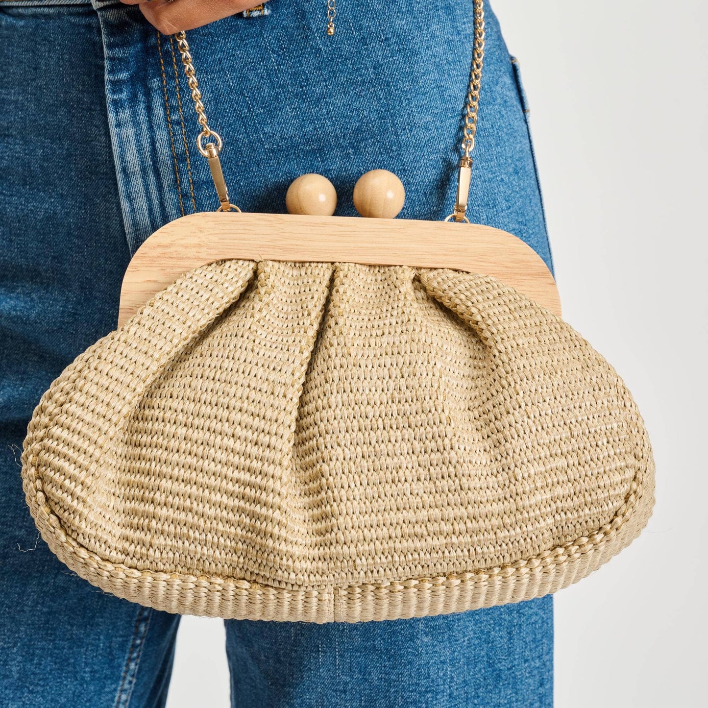 Vogueista Wooden Frame Clutch