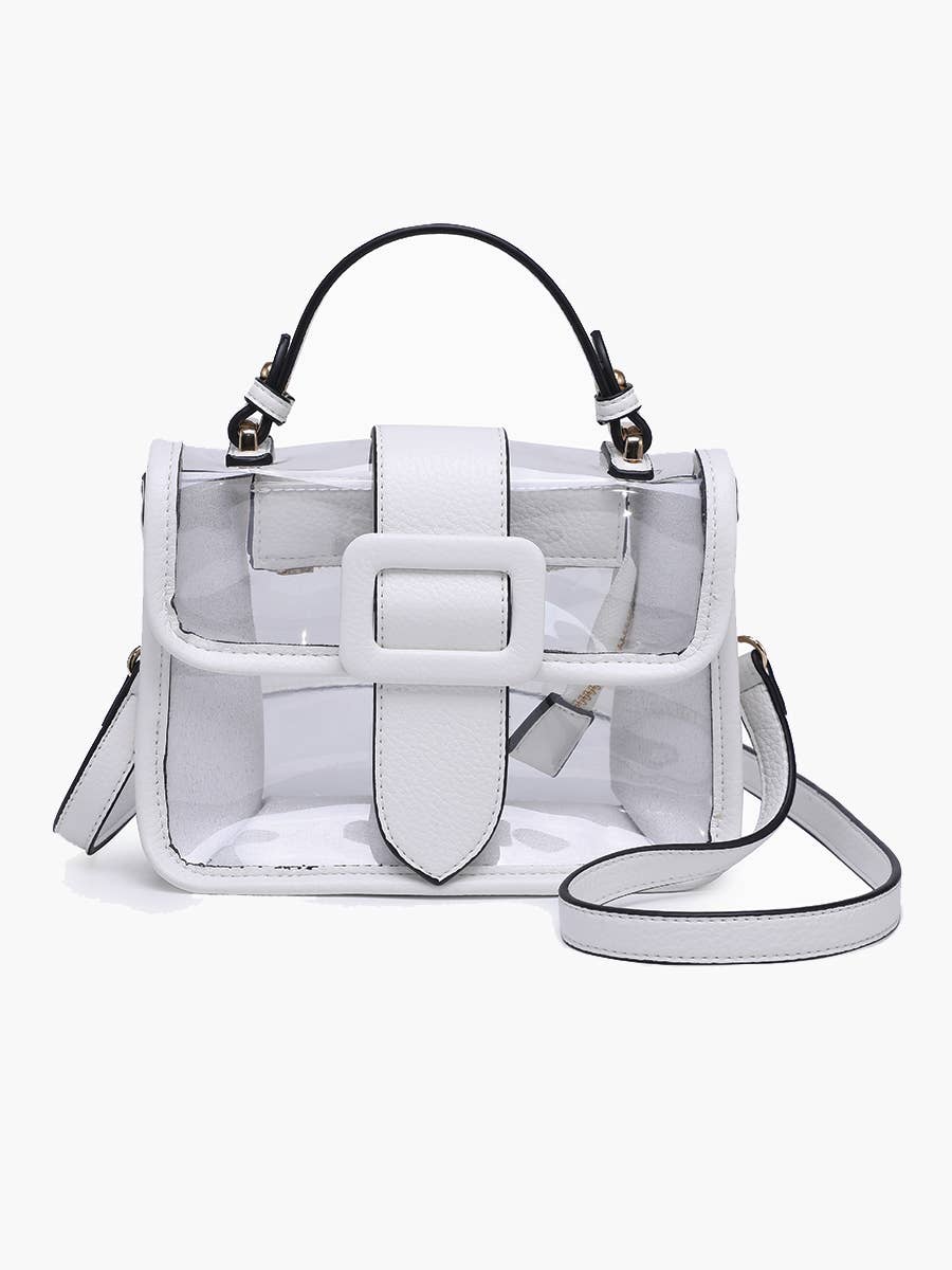 Toni Clear Flapover Crossbody Bag