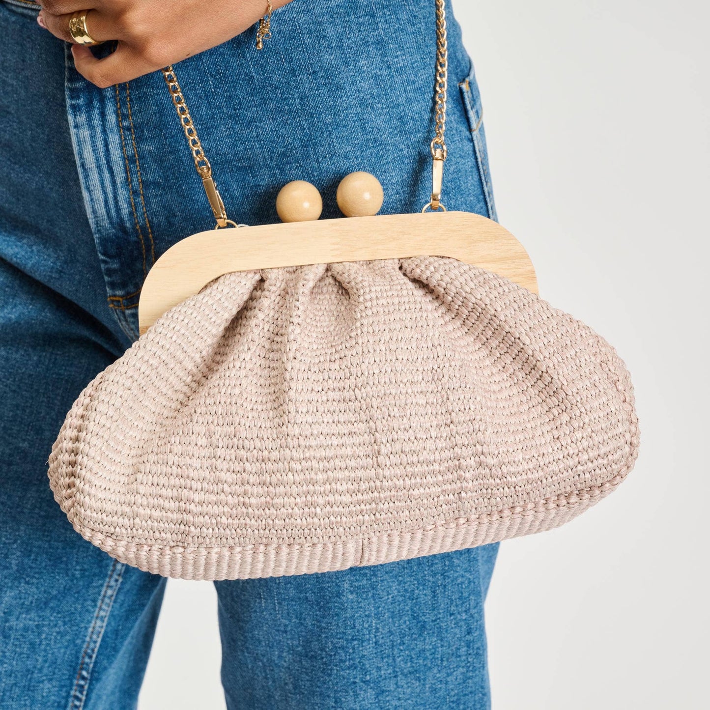 Vogueista Wooden Frame Clutch