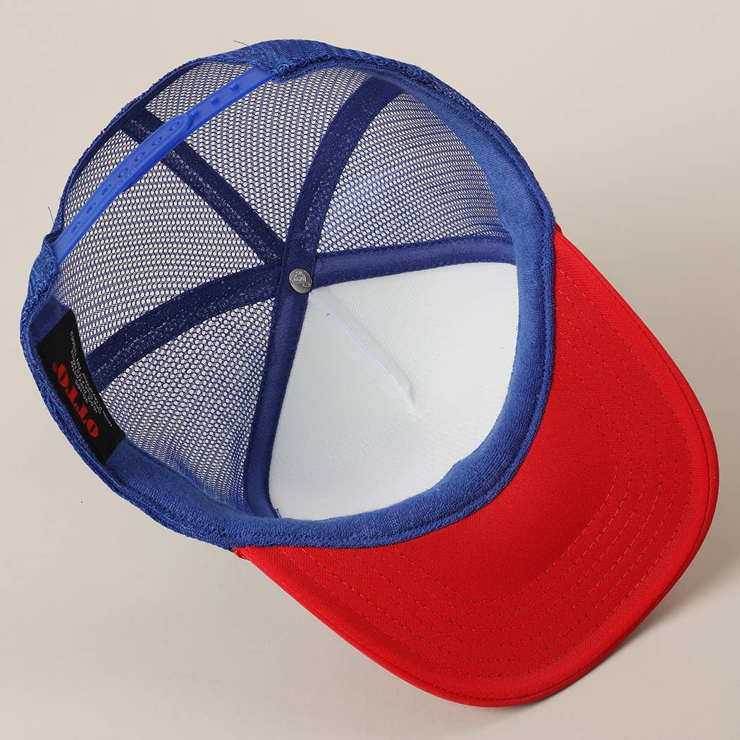 Stronger than Ever US Flag Print Mesh Trucker Hat