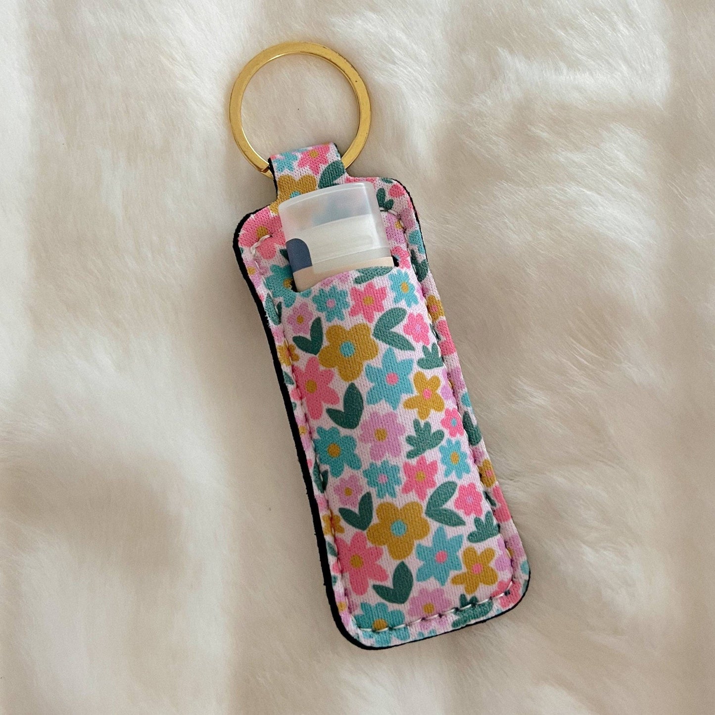 Lip Balm / Lip Stick Keychain Holder - Sage Bloom