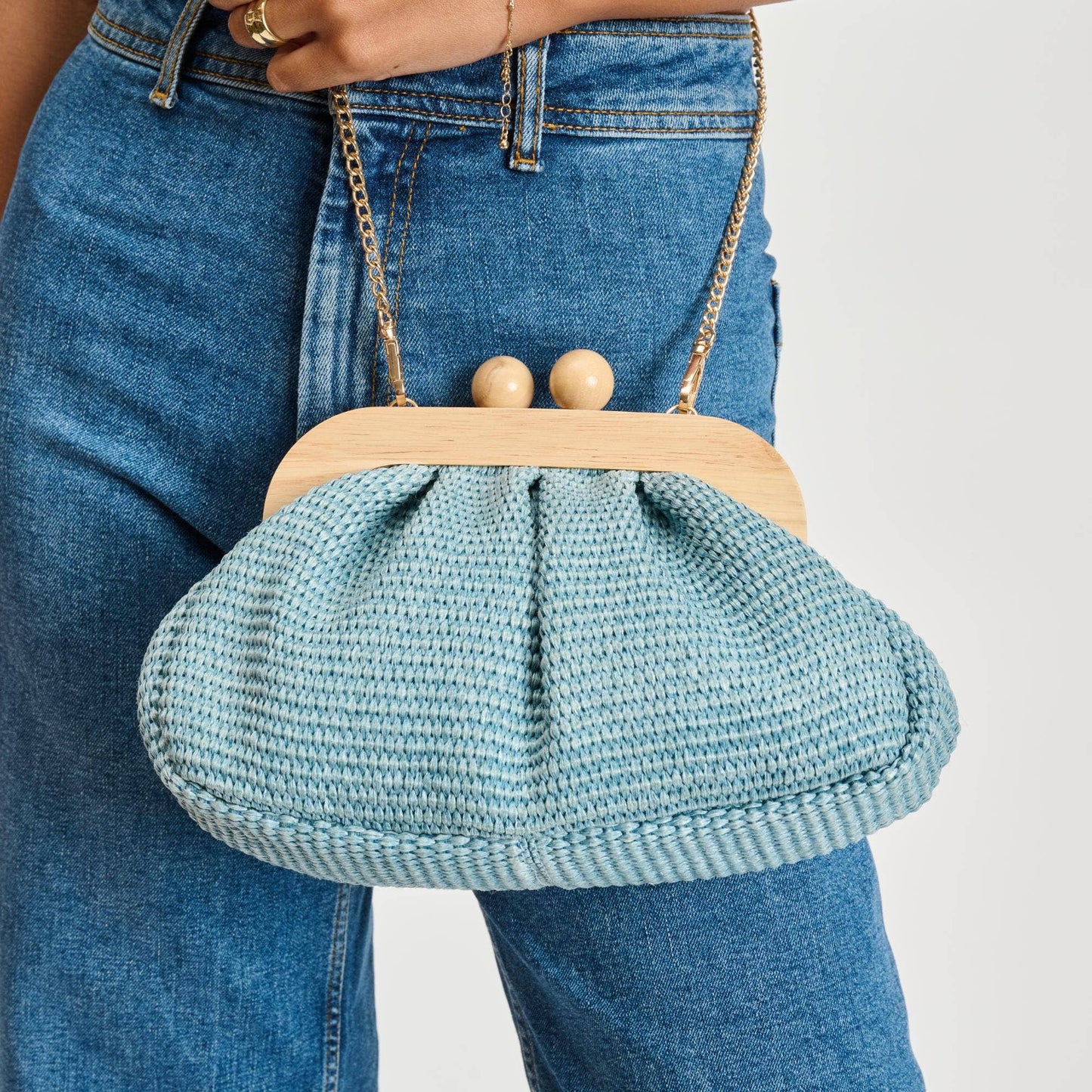 Vogueista Wooden Frame Clutch