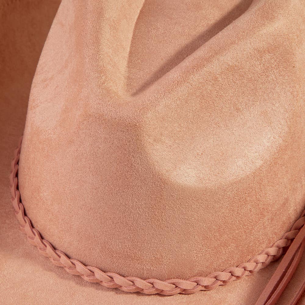Vegan Suede Cowboy Hat With Braided Band
