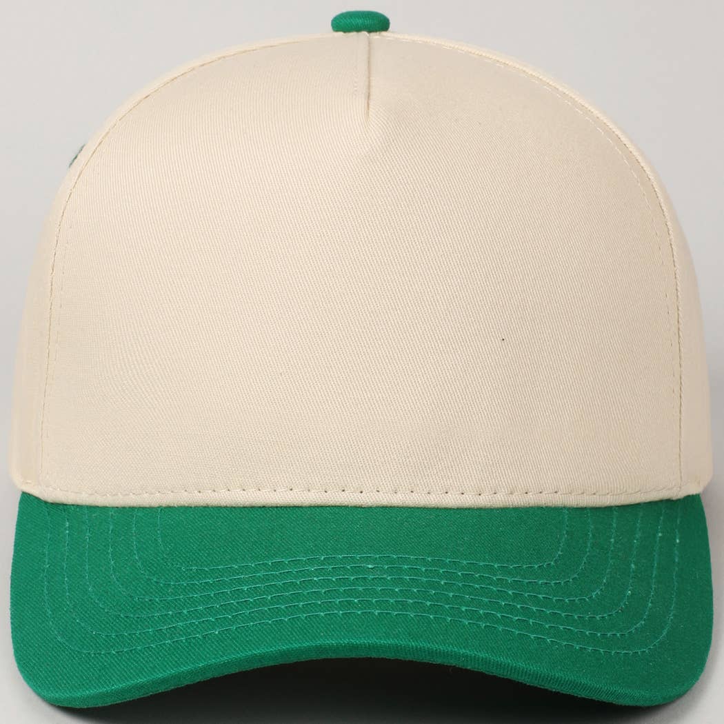 Plain Two Tone Canvas Cotton Baseball Cap
