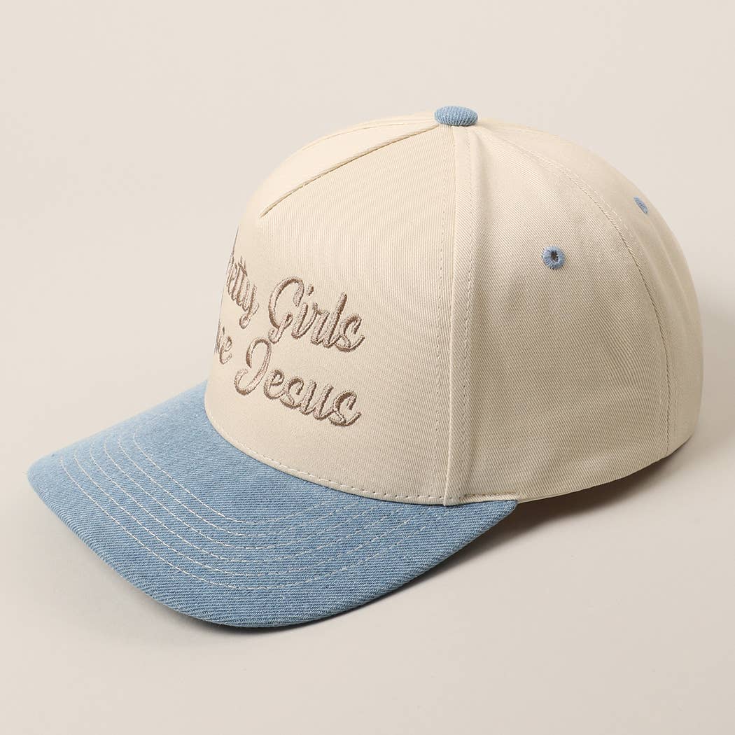 Pretty Girls Love Jesus Embroidery Trucker Hat