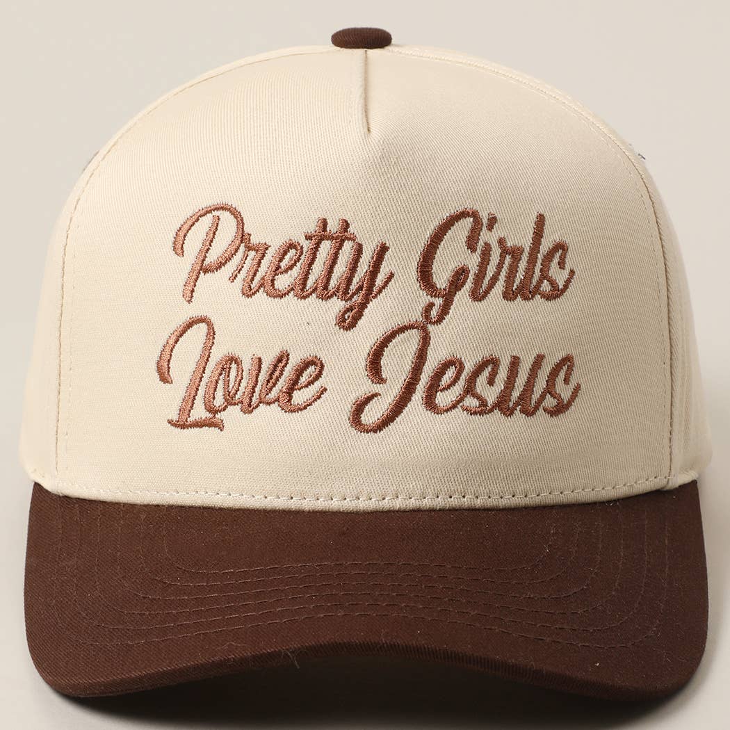 Pretty Girls Love Jesus Embroidery Trucker Hat