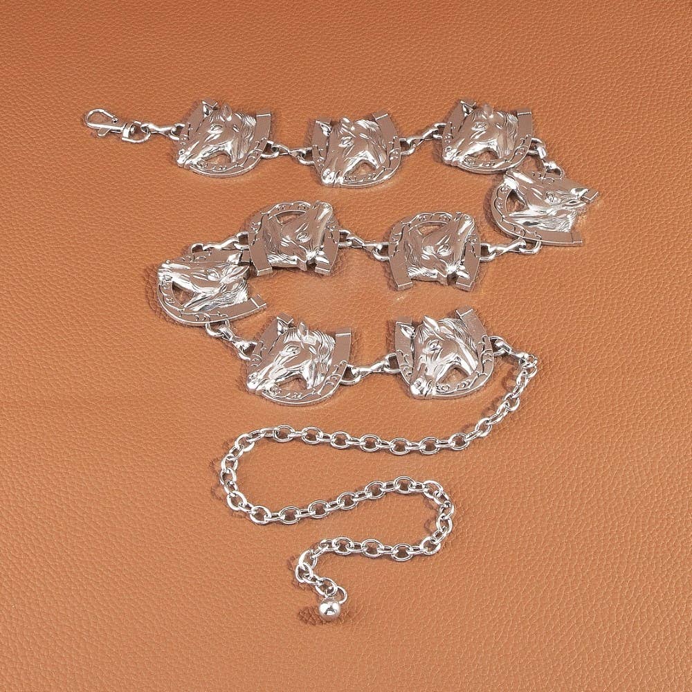 Horse Horseshoe Concho Chain Belt
