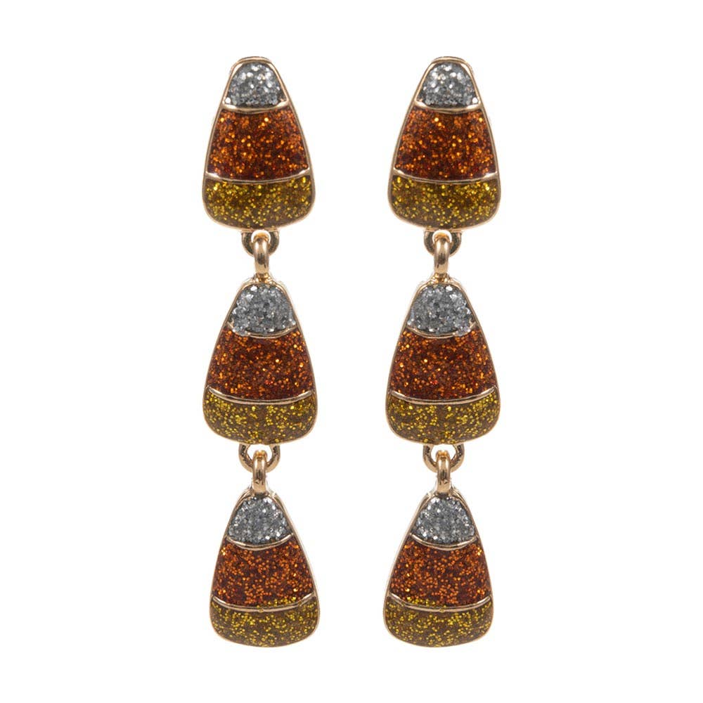 Halloween Triple Candy Cone Link Drop Earrings