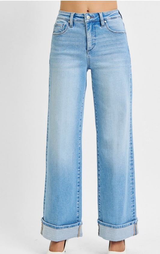 Risen- Tummy Control Cuffed Jeans