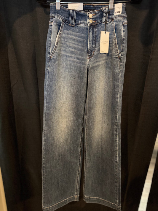 Judy Blue- HW Double Button Wide Leg
