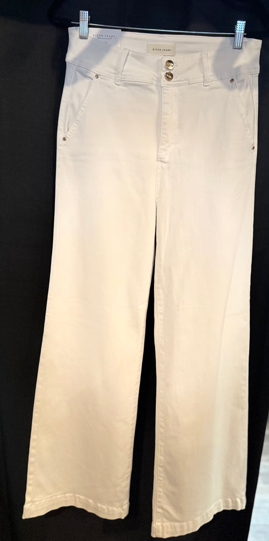 RISEN Tummy Control High Rise Wide Leg Double Button