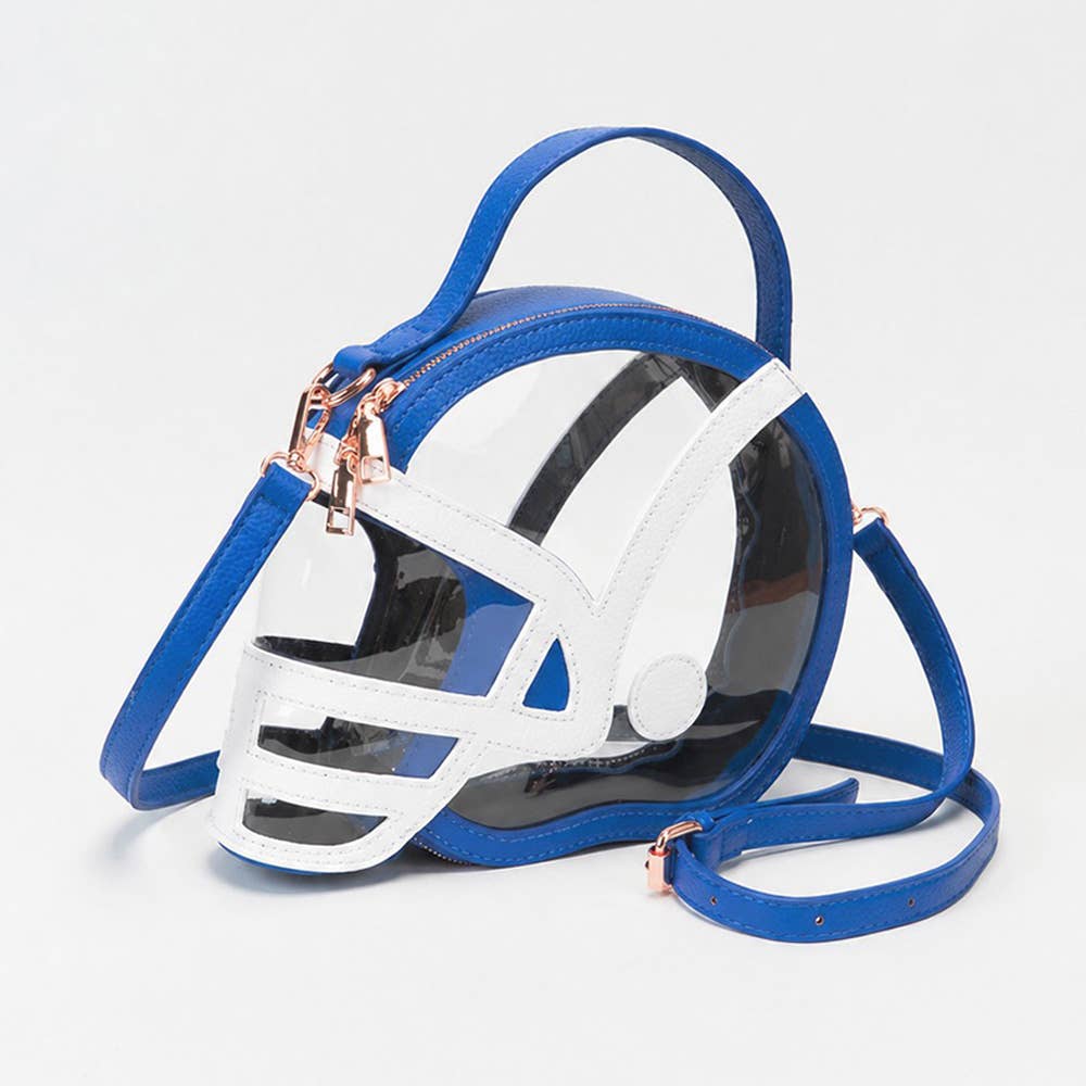 Transparent Gameday Football Helmet Shaped Crossbody Handbag
