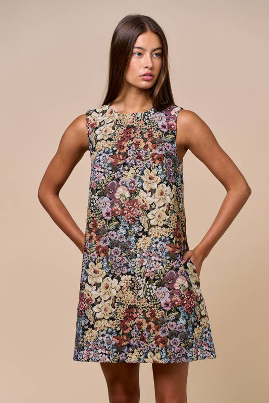 ILD6515 Sleeveless Floral Dress
