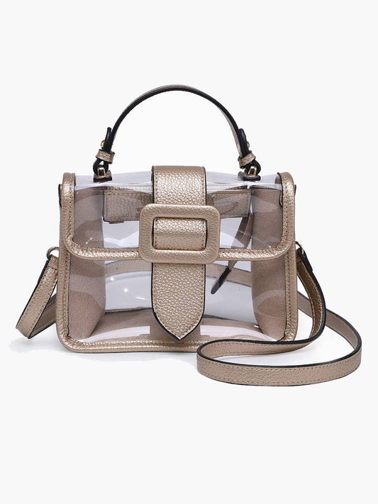 Toni Clear Flapover Crossbody Bag