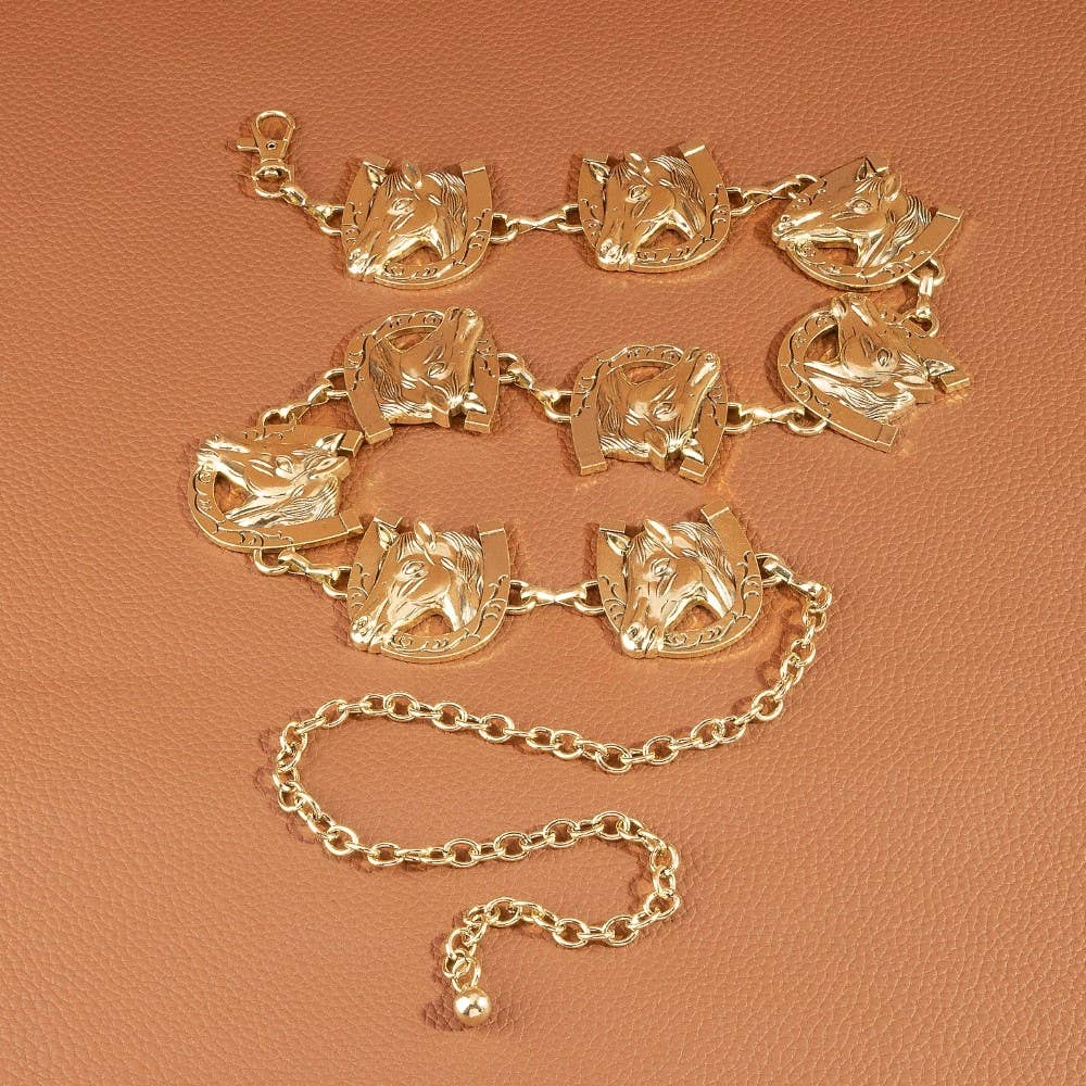 Horse Horseshoe Concho Chain Belt