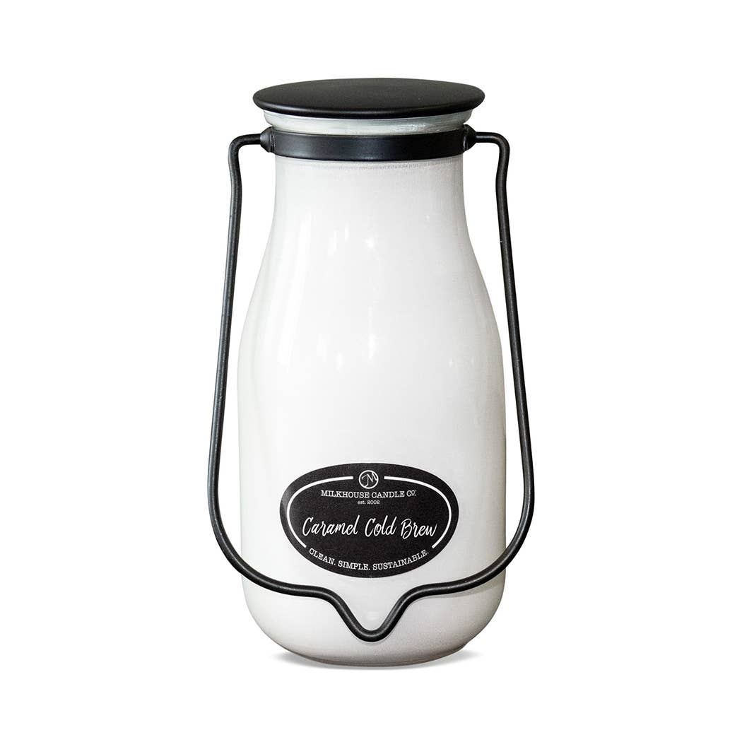 14 oz Milkbottle Candle: Caramel Cold Brew