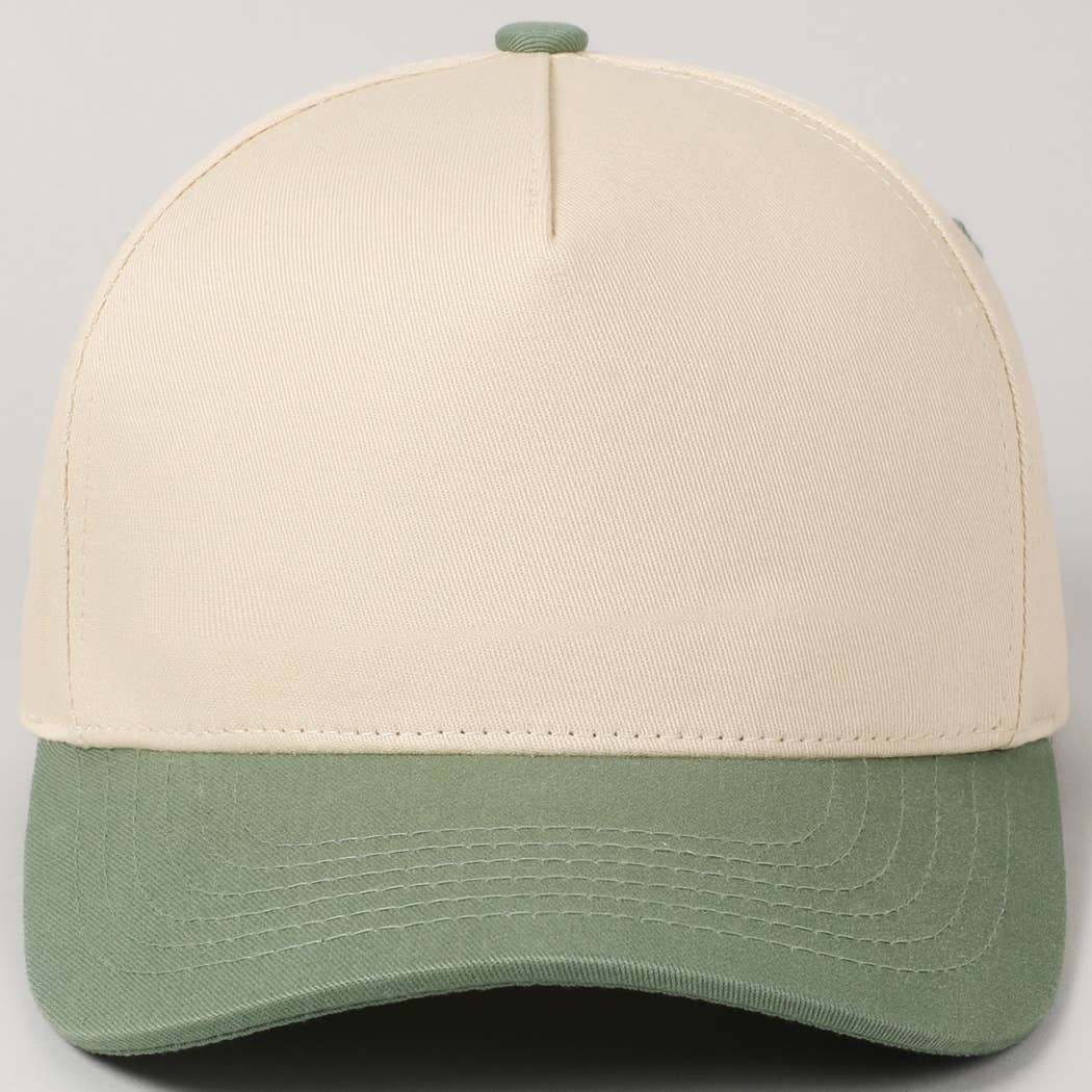 Plain Two Tone Canvas Cotton Baseball Cap
