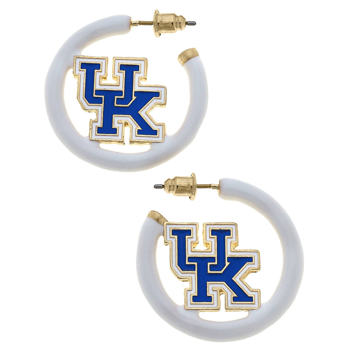 Kentucky Wildcats Logo Enamel Hoop Earrings