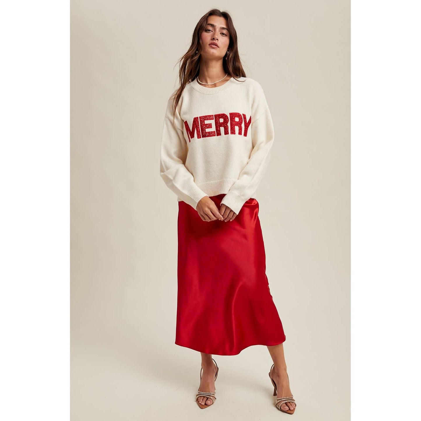 'MERRY' GLITTER SWEATER / WL25-11029