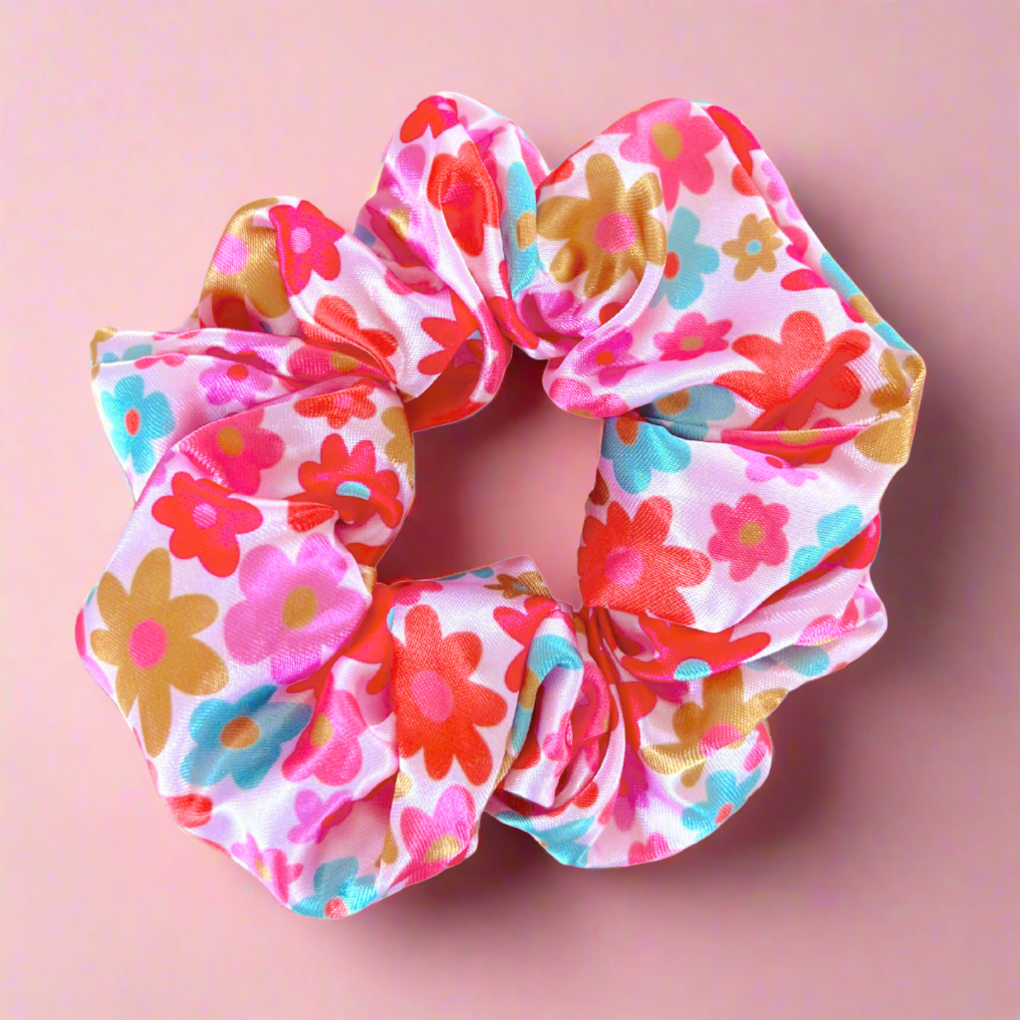 Satin Scrunchie - Retro Florals - Hair Accessory