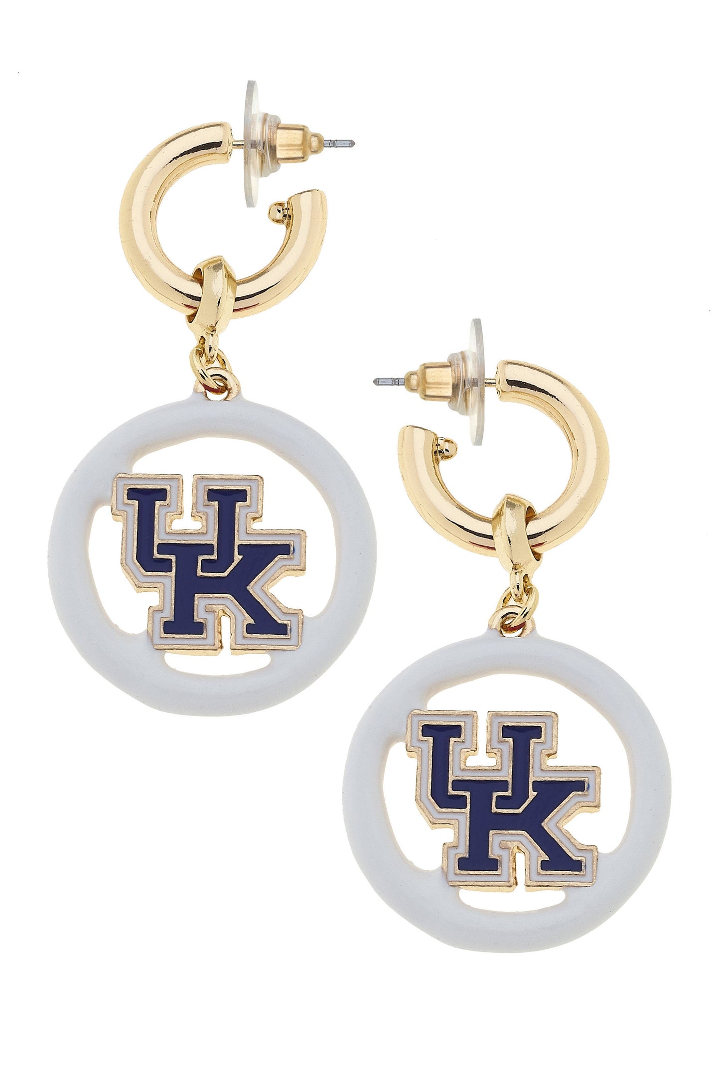 Kentucky Wildcats Logo Medallion Drop Hoop Earrings