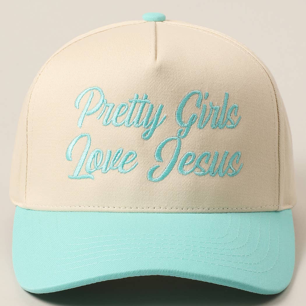 Pretty Girls Love Jesus Embroidery Trucker Hat