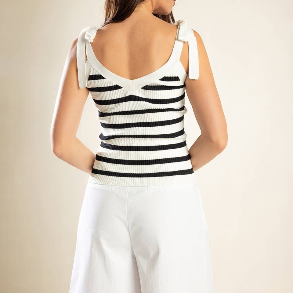 A ribbed sweater knit tank top