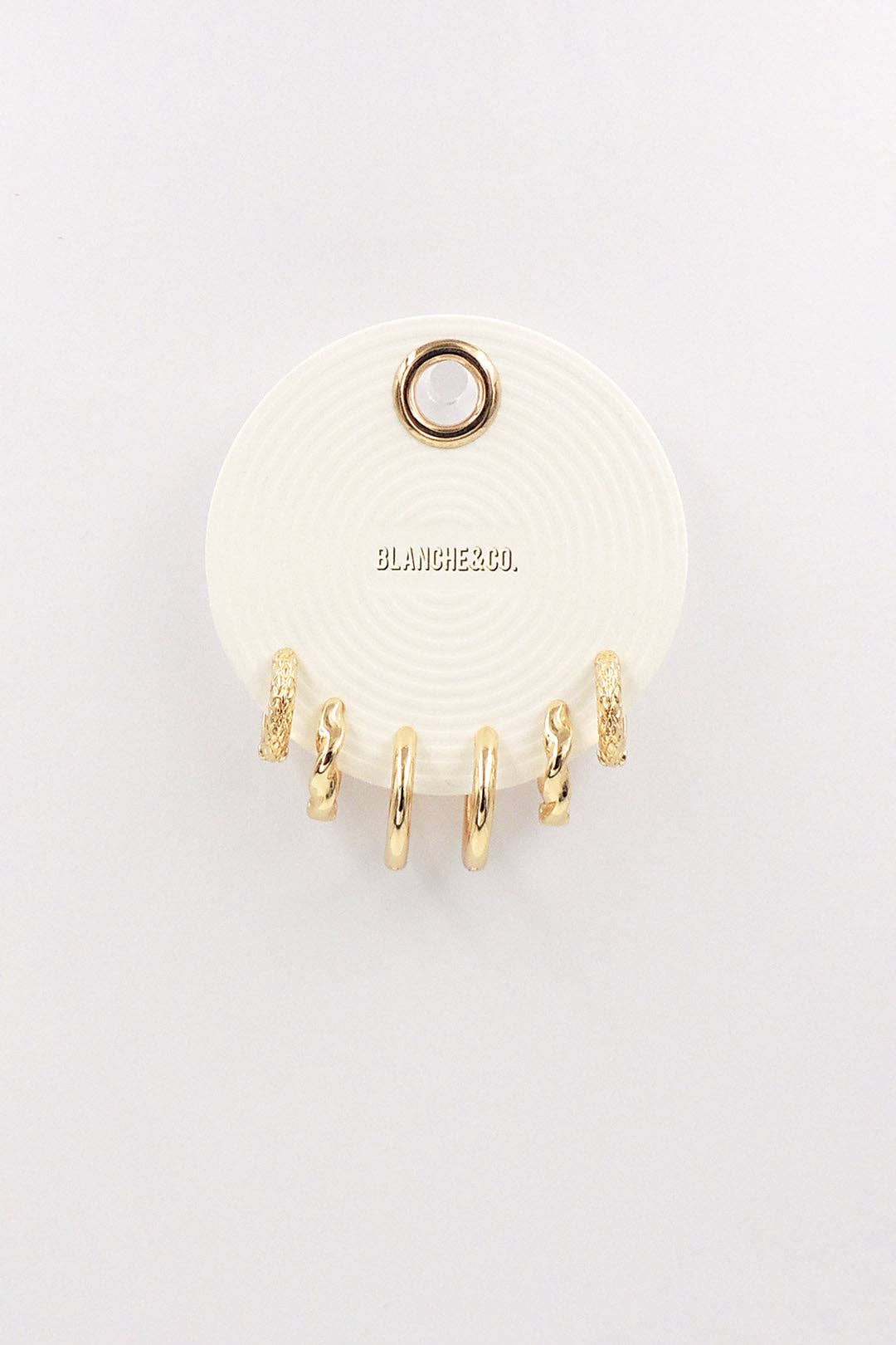 Set of Three Textured Huggie Hoops Earring