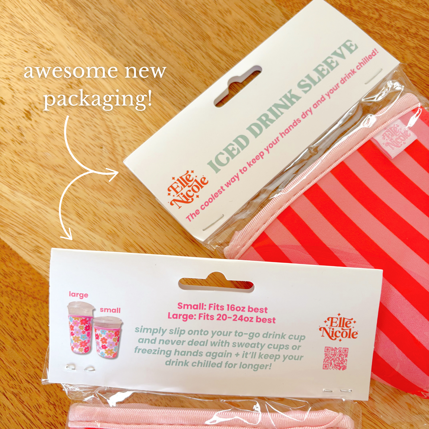 Coffee Cup Cover - Tulip Stripes - Iced Drink Sleeve