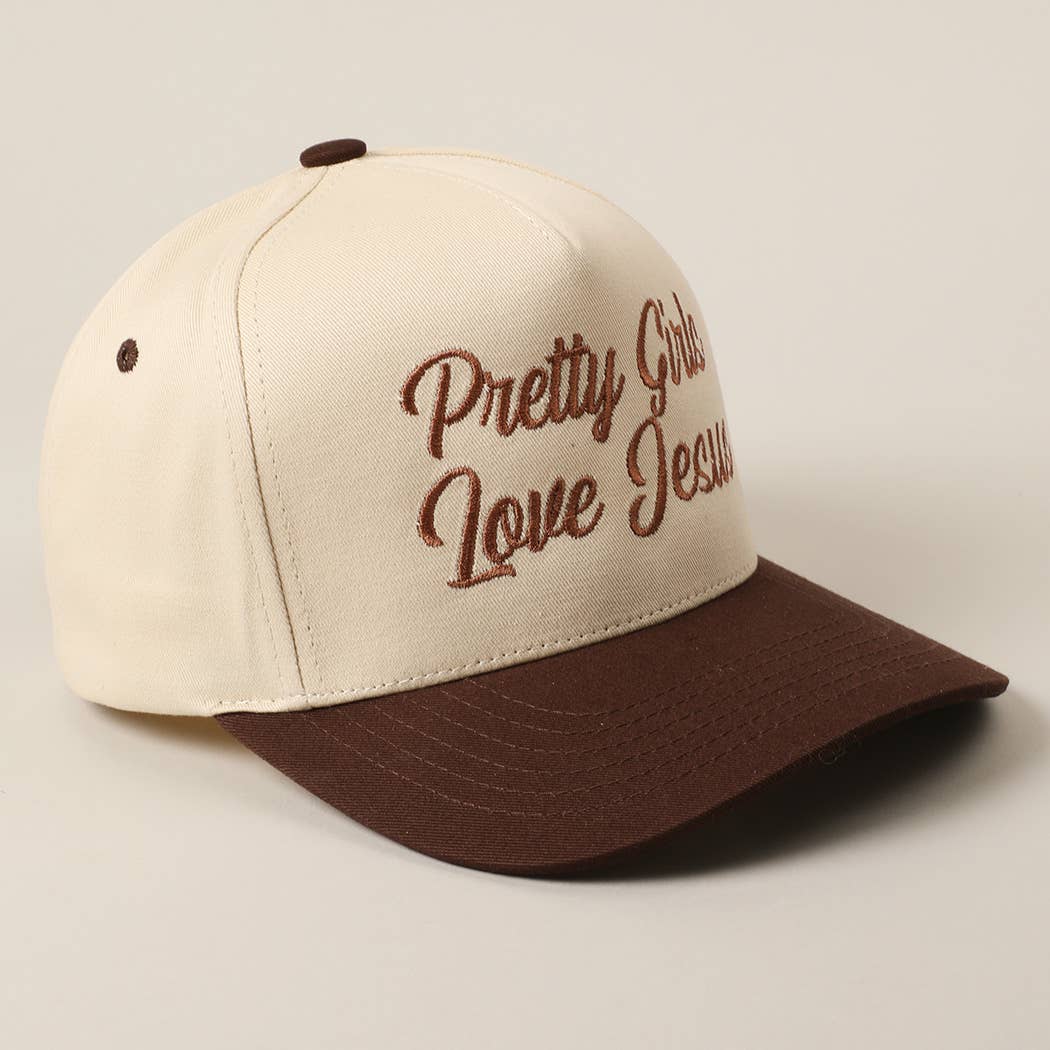 Pretty Girls Love Jesus Embroidery Trucker Hat