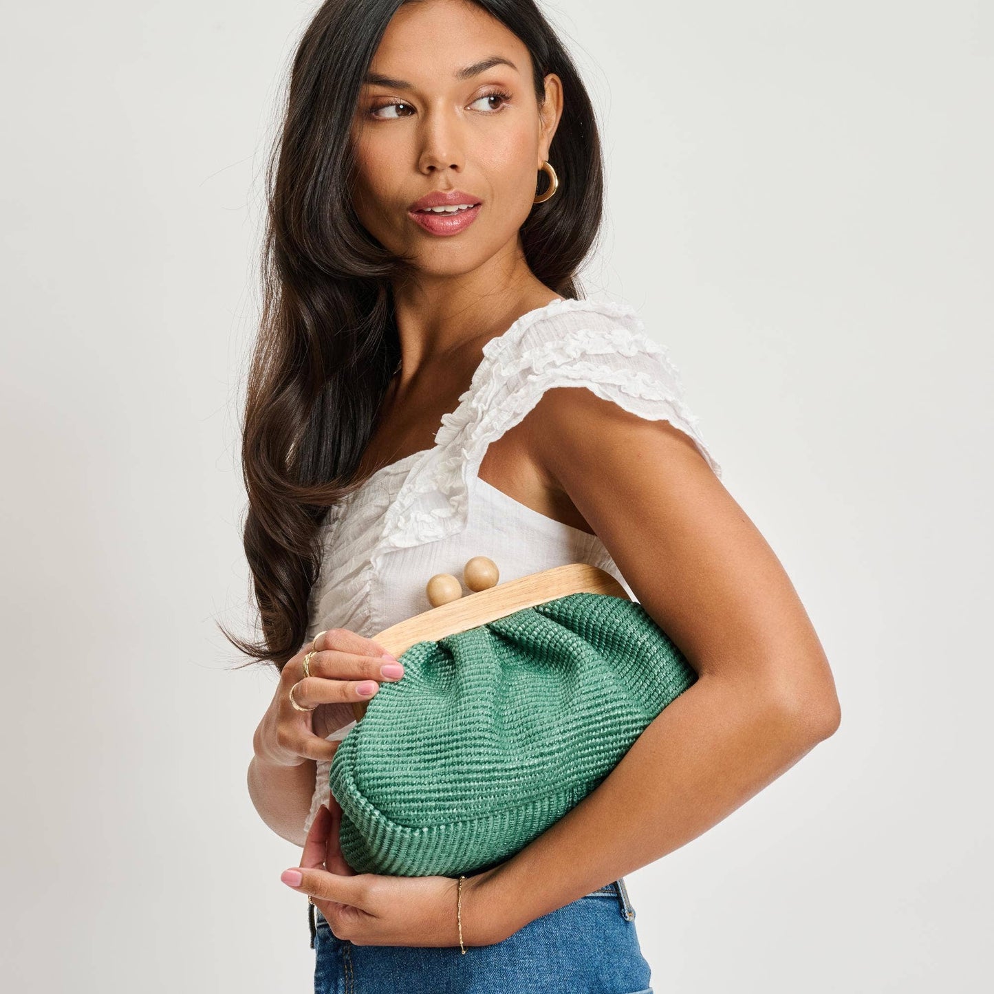 Vogueista Wooden Frame Clutch