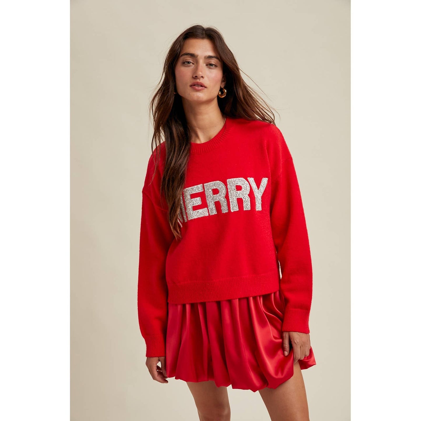 'MERRY' GLITTER SWEATER / WL25-11029