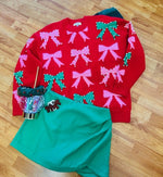 Bow/Pearl Christmas Sweater